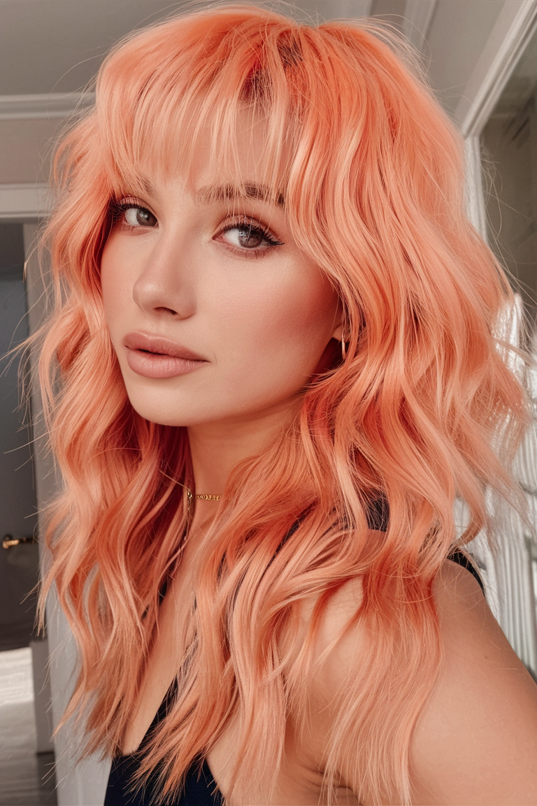 Peach Hair Color 2025: трендові відтінки для стильного образу