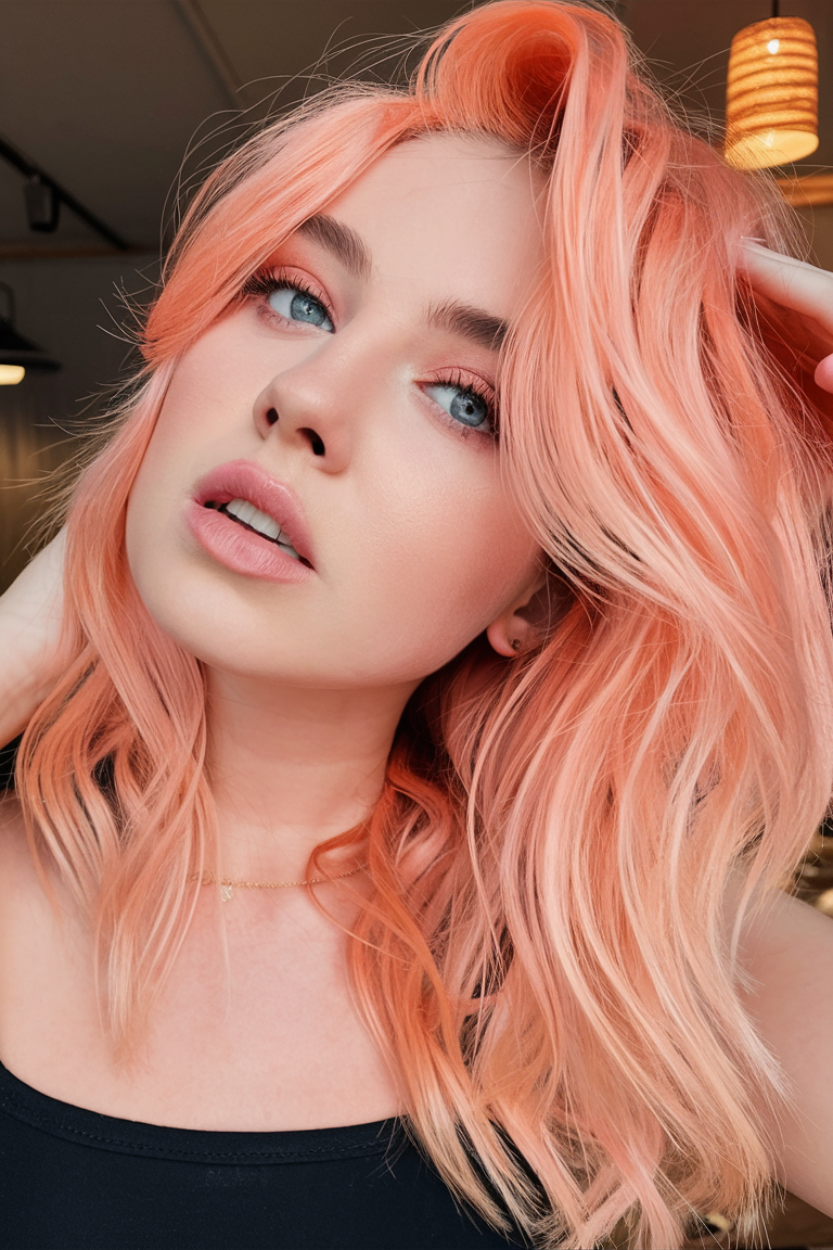 Peach Hair Color 2025: трендові відтінки для стильного образу