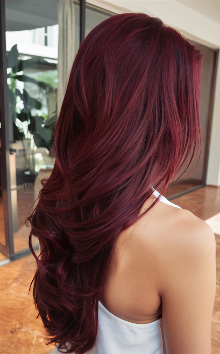 Модний Burgundy Hair Color 2025: тренди та ідеї