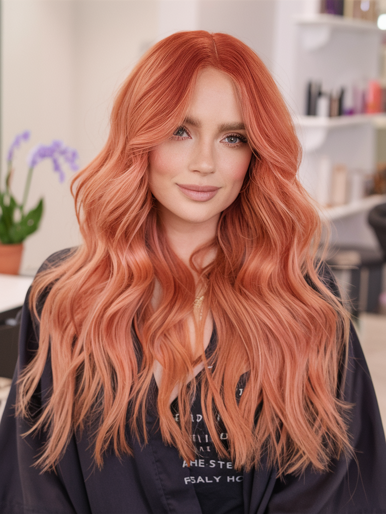 Peach Hair Color 2025: трендові відтінки для стильного образу