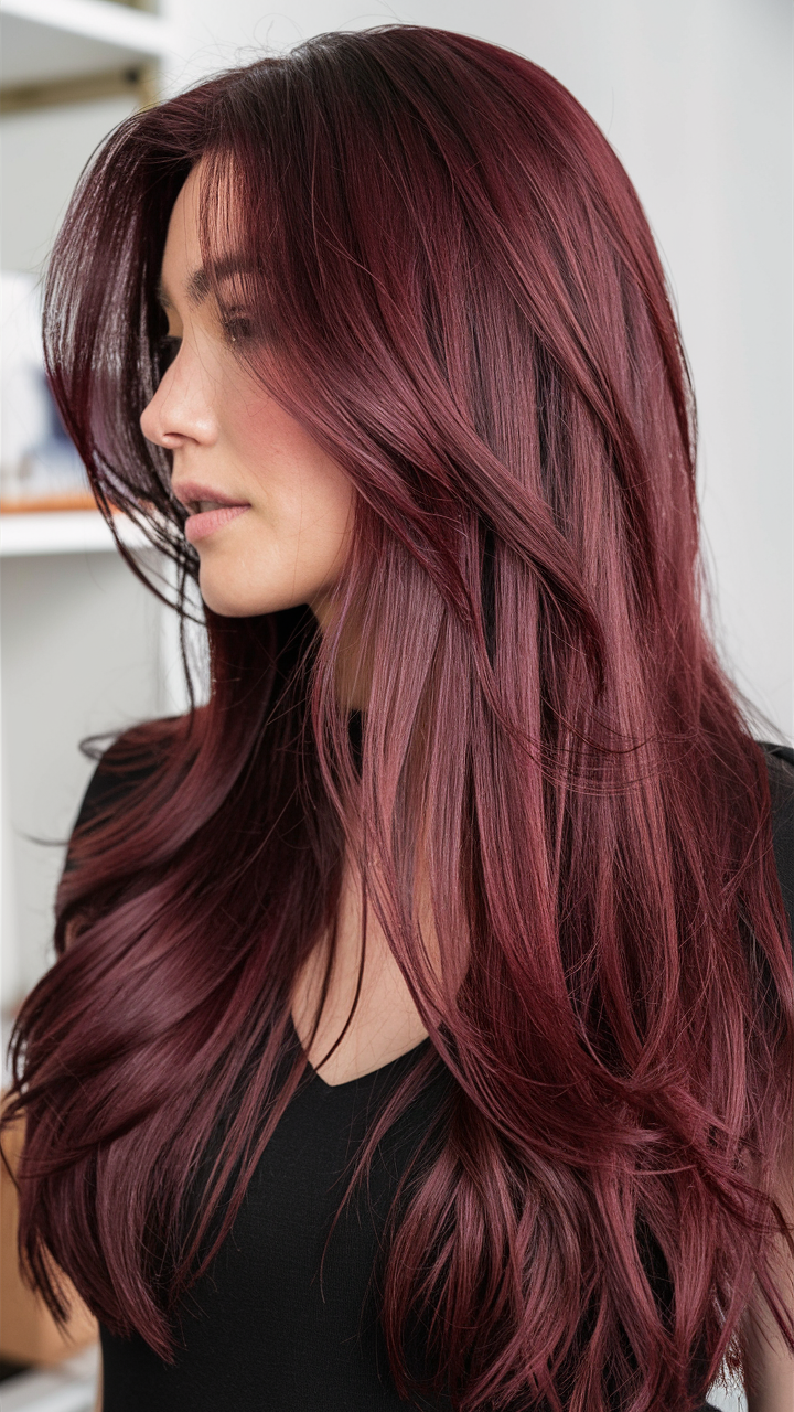 Модний Burgundy Hair Color 2025: тренди та ідеї