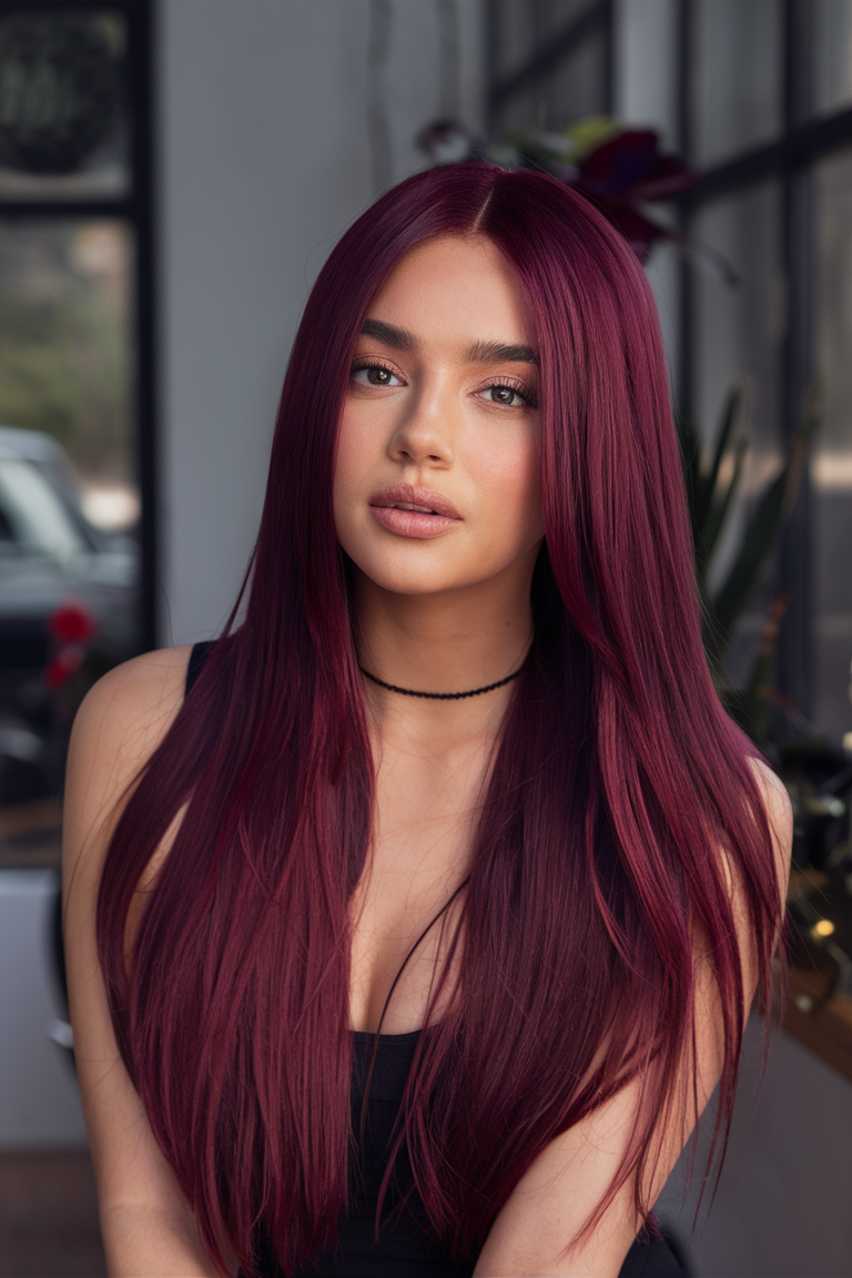 Модний Burgundy Hair Color 2025: тренди та ідеї