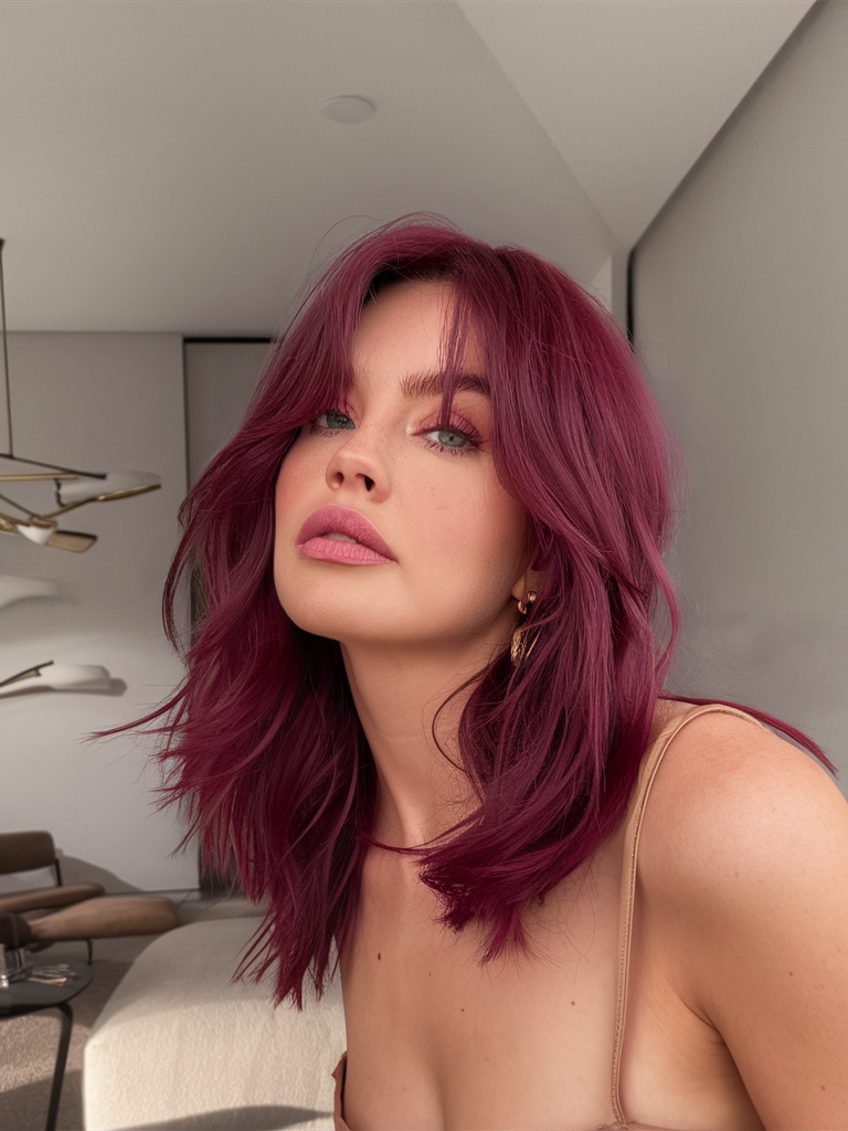 Модний Burgundy Hair Color 2025: тренди та ідеї