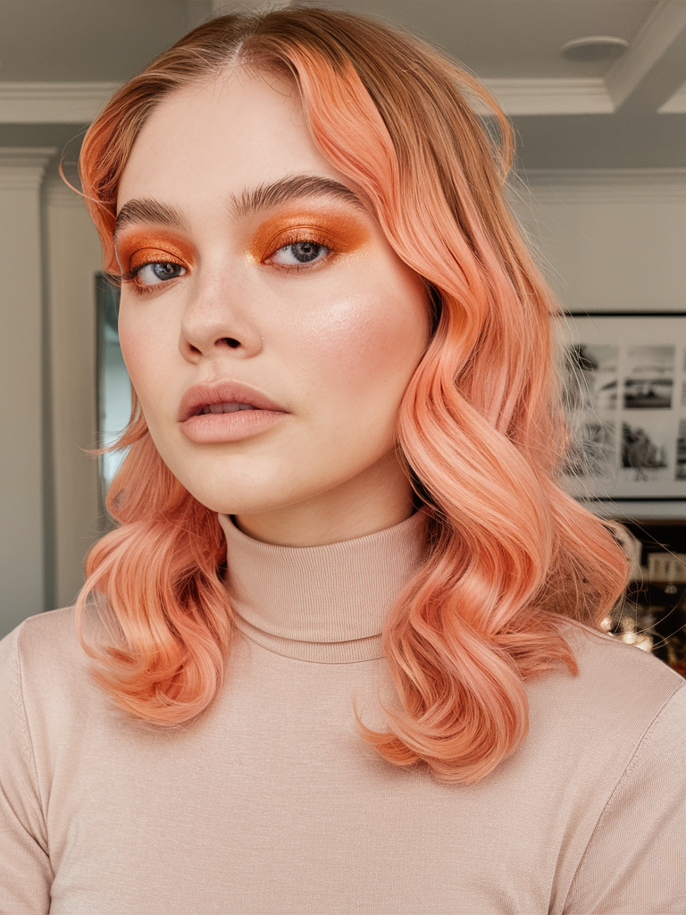 Peach Hair Color 2025: трендові відтінки для стильного образу