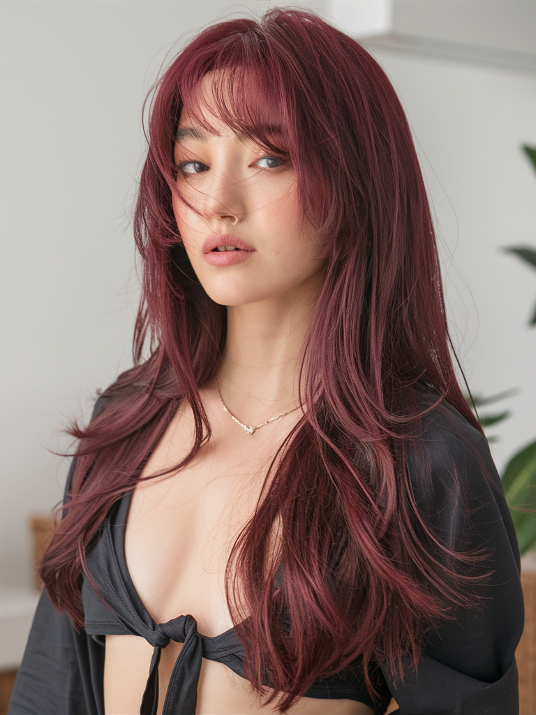 Модний Burgundy Hair Color 2025: тренди та ідеї