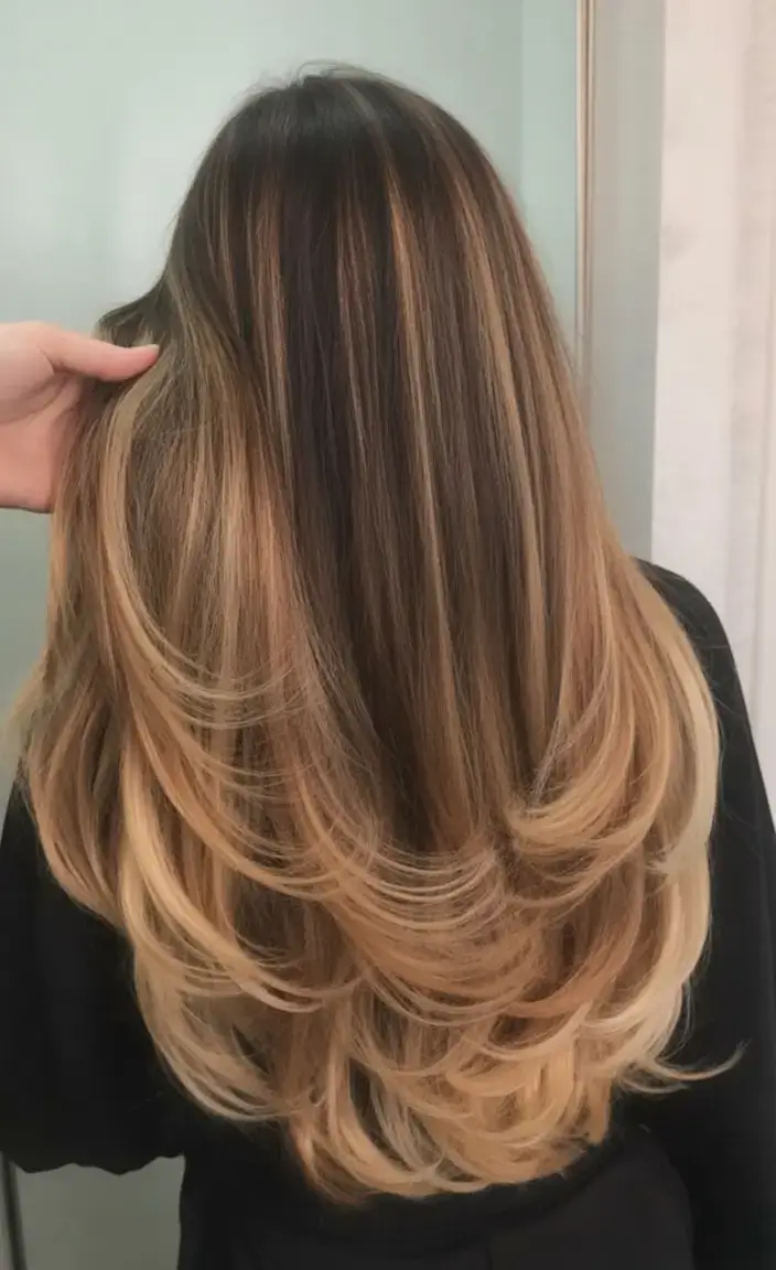 15 наймодніших ідей фарбування каштанового волосся літо 2025 з золотими пасмами