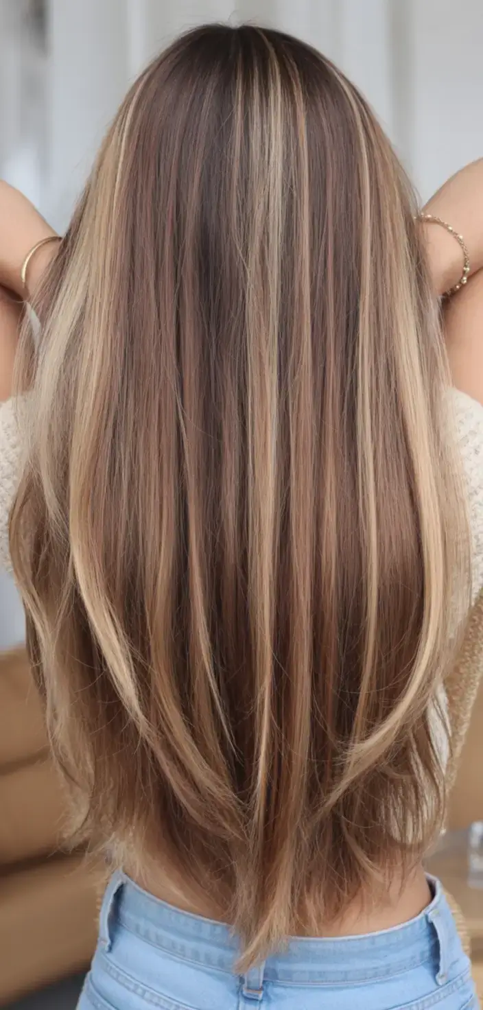 Летние тренды 2025: 15 идей окрашивания каштановых волос с золотыми бликами
