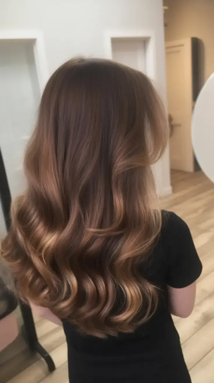 Летние тренды 2025: 15 идей окрашивания каштановых волос с золотыми бликами