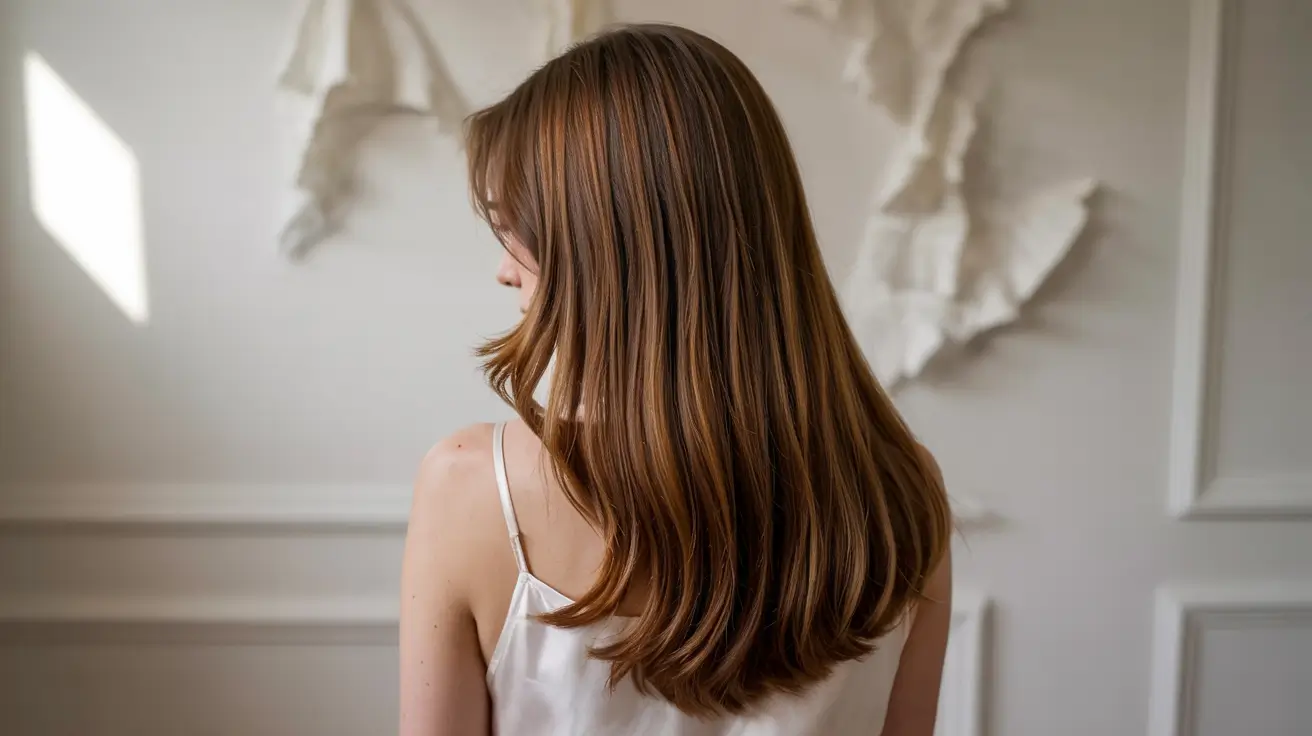 Летние тренды 2025: 15 идей окрашивания каштановых волос с золотыми бликами