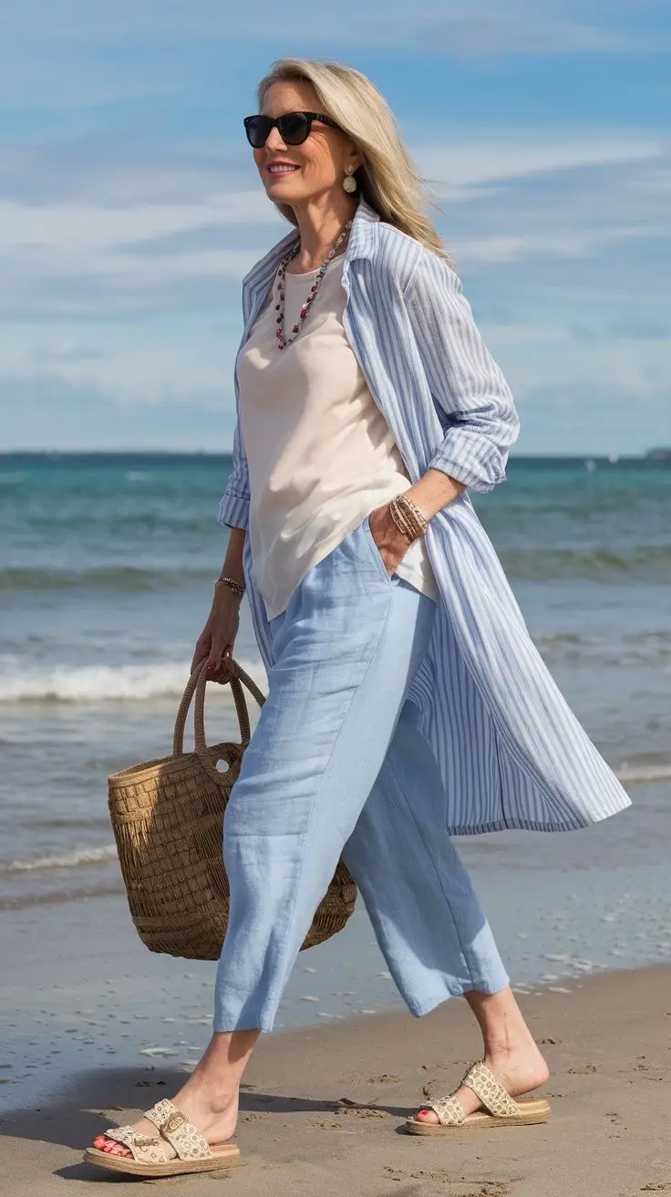 Что надеть после 50 лет летом 2025: 15 стильных образов для женщин