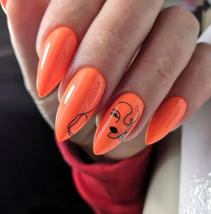 Трендовые оранжевые оттенки маникюра 2025: 15 идей стильного nail-дизайна