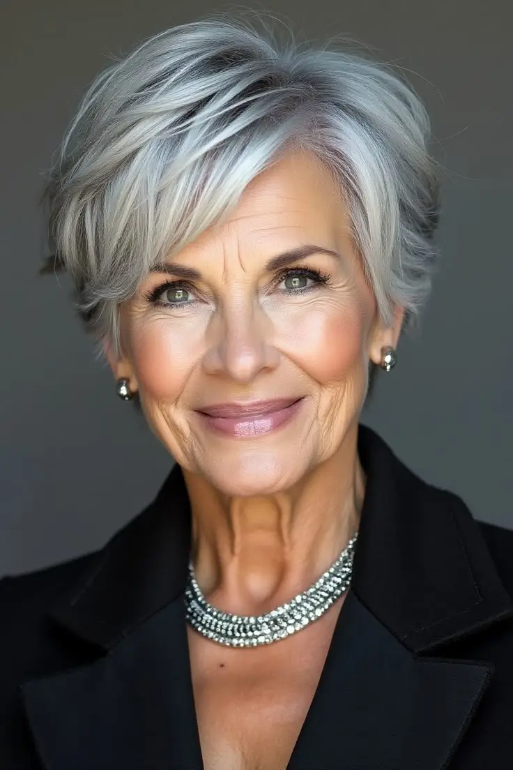 Летние стрижки, которые подчеркивают благородство седины: 15 стильных идей