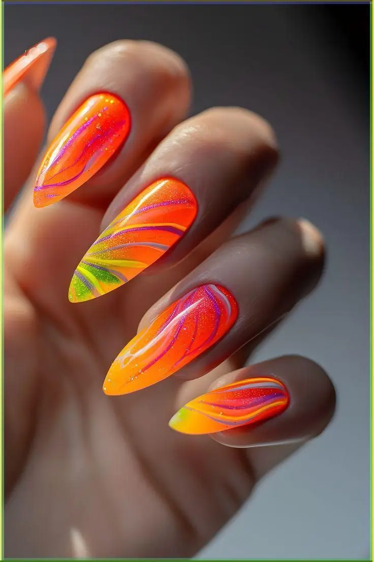 Трендовые оранжевые оттенки маникюра 2025: 15 идей стильного nail-дизайна