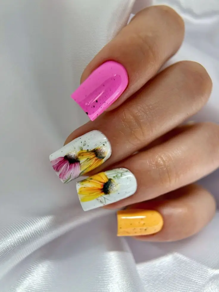 18 лучших идей летнего маникюра 2025 на квадратные ногти