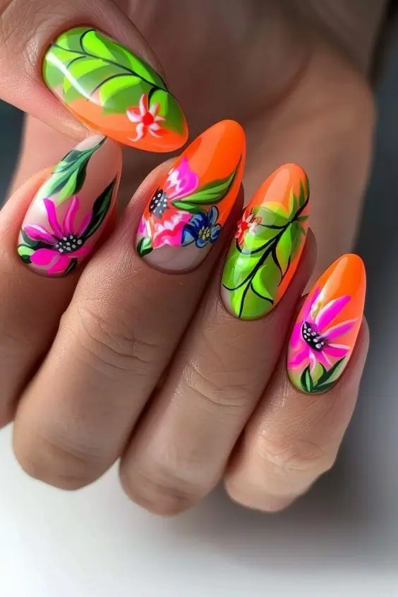 Трендовые оранжевые оттенки маникюра 2025: 15 идей стильного nail-дизайна