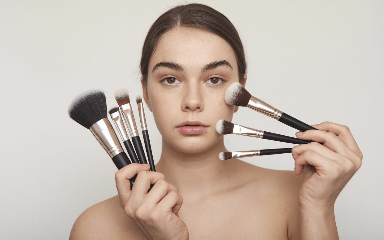 Девушка с кистями