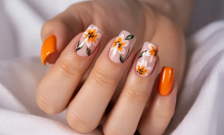 Трендовые оранжевые оттенки маникюра 2025: 15 идей стильного nail-дизайна