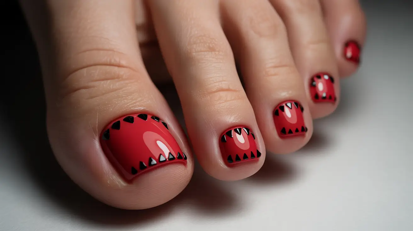 Трендовий червоний педикюр на літо 2025: 15 модних ідей