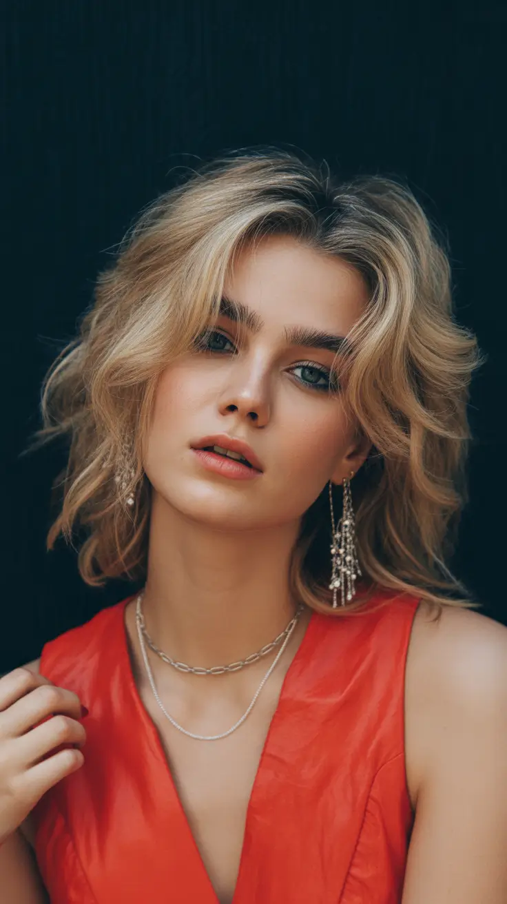 cute-hairstyles-for-medium-hair-2026-Golden-Wavy-Light-Layers