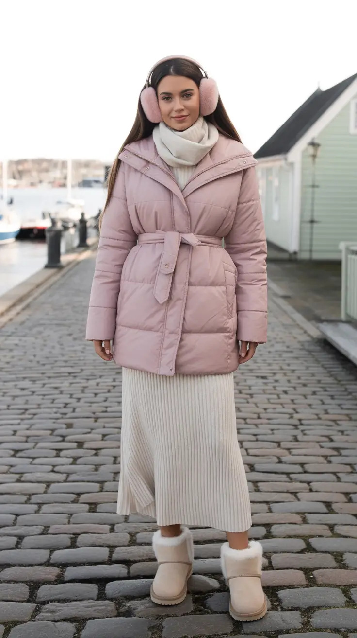 Зимний мягкий румянец: идеи модных образов на декабрь 2025 года