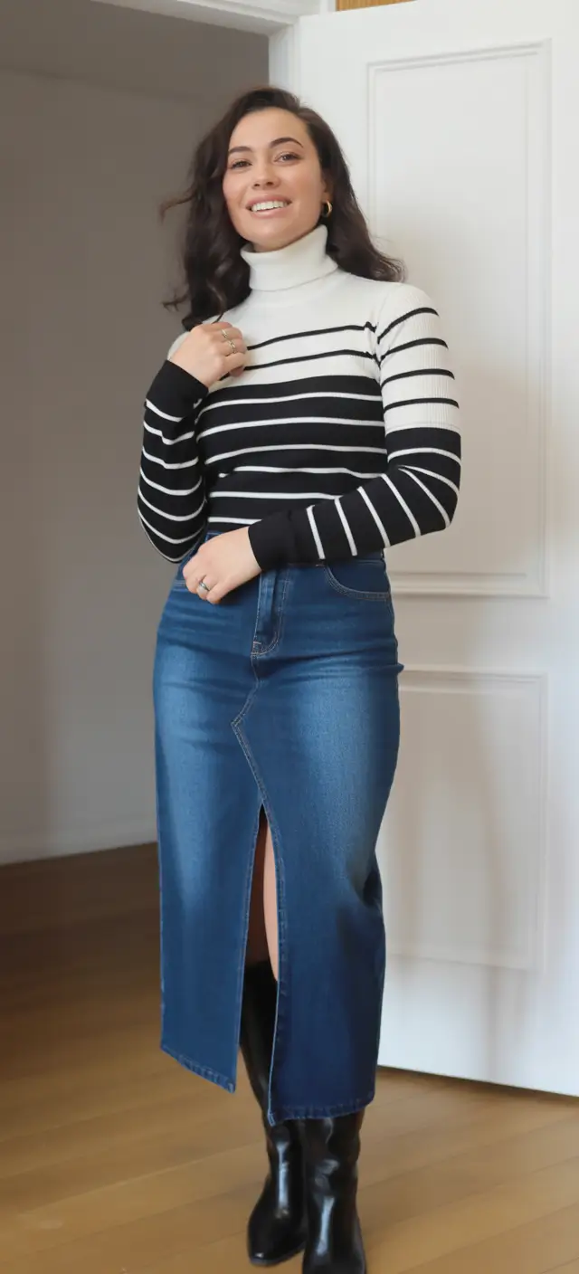 Зимнее полосатое спокойствие, декабрь 2025 г. Идеи модных образов