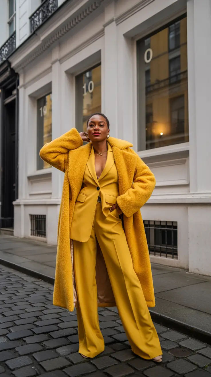 раннезимние наряды 2025 Золотая уверенность, совершенство кроя