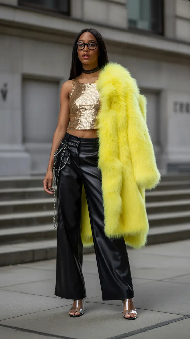 раннезимние наряды 2025 года Неоновая драма для вечерних моментов