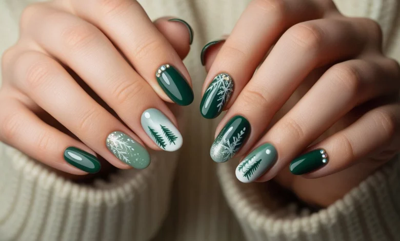 Зелені Зимові Нігті 2026: 54 Свіжі Дизайни, Що Підкорять Серця!
