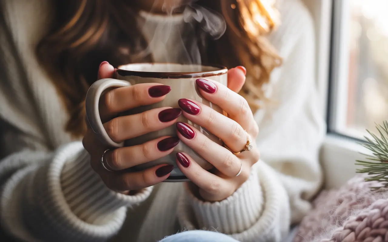 Зимові мигдальні нігті: 35 ідей що в моді у 2026