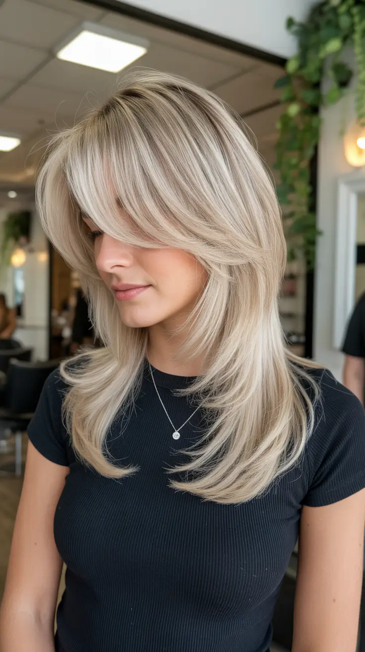 стрижки для средних волос 2026 Ледяные слоистые стрижки