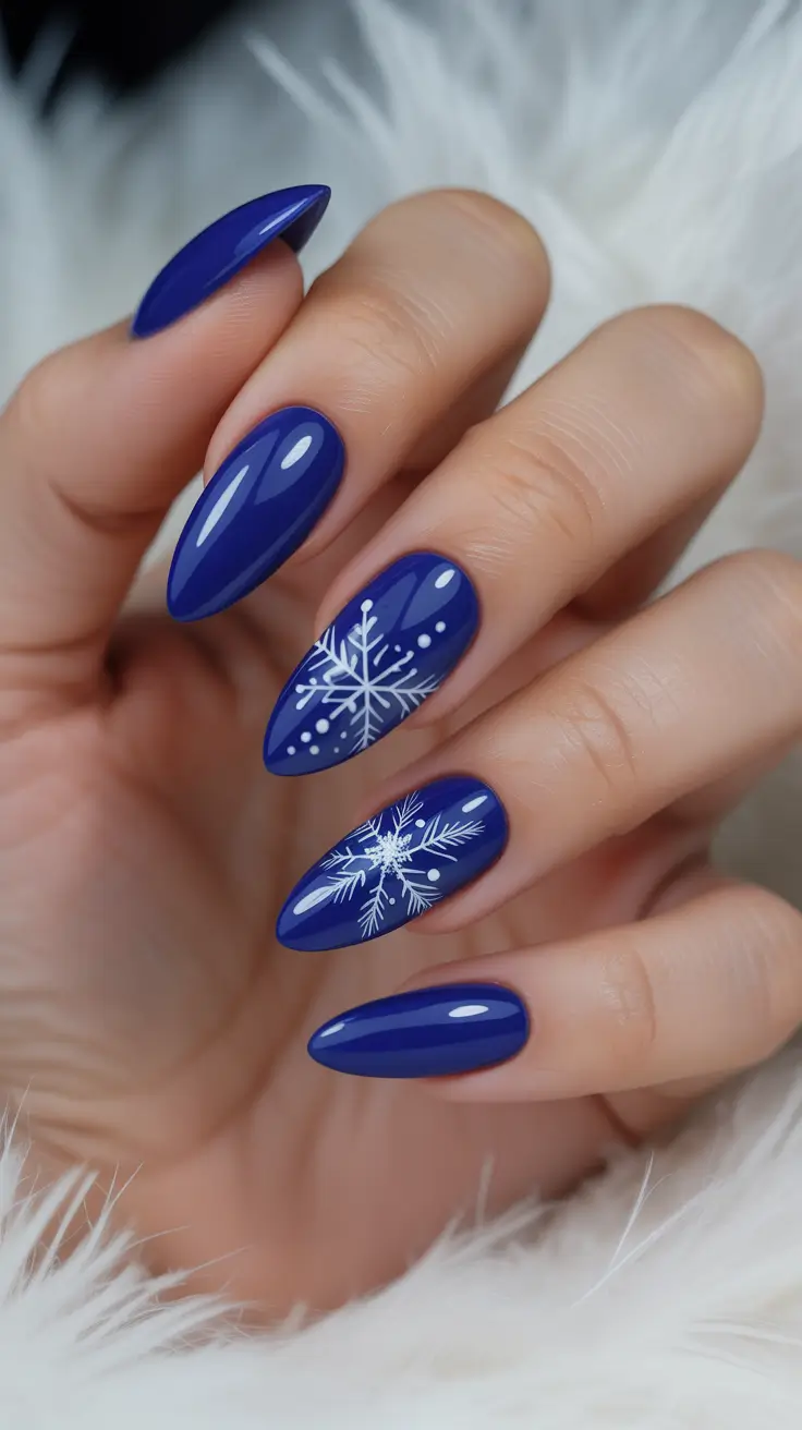 almond-nails-december-colors Сніжинки мрій