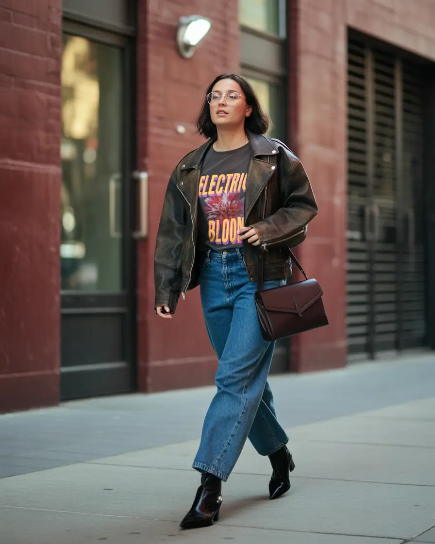 модные зимние наряды 2025/2026 Downtown Cool Girl in Denim