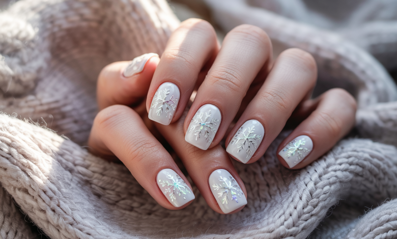 Білі Різдвяні Нігті 2025: 34 Сяючі Ідеї для Зими
