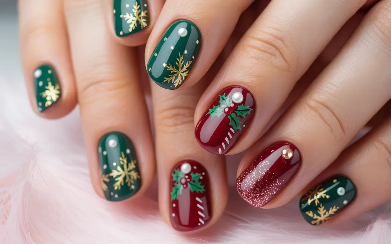 Зимовий Різдвяний Дизайн Нігтів 2025: ТОП-31 Ідея для Вашого Стилю