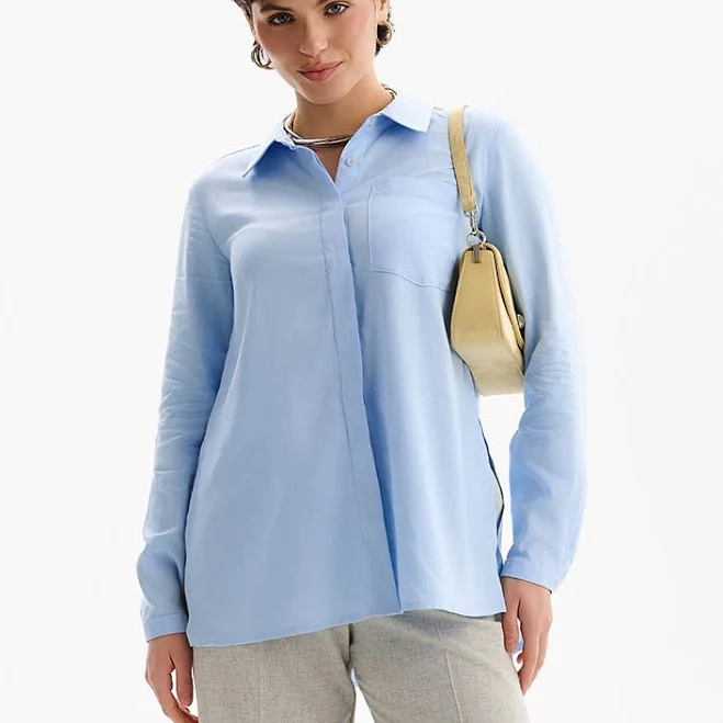 top Блакитна сорочка із льону Natali Bolgar $2498