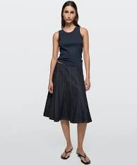 skirt Джинсова спідниця міді-годе - Темно-синій massimodutti.com $3.6