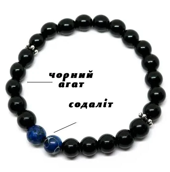 accessory Браслет з натуральних каменів агат і содаліт rowenabraslet.com.ua $329