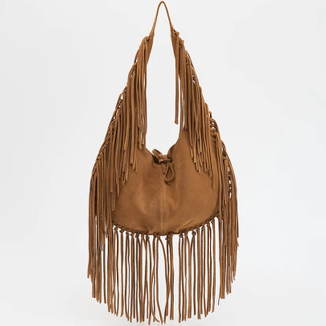 bag Замшевая натуральная сумка, с бахромой, стильная модель, бохо Shafa $4700