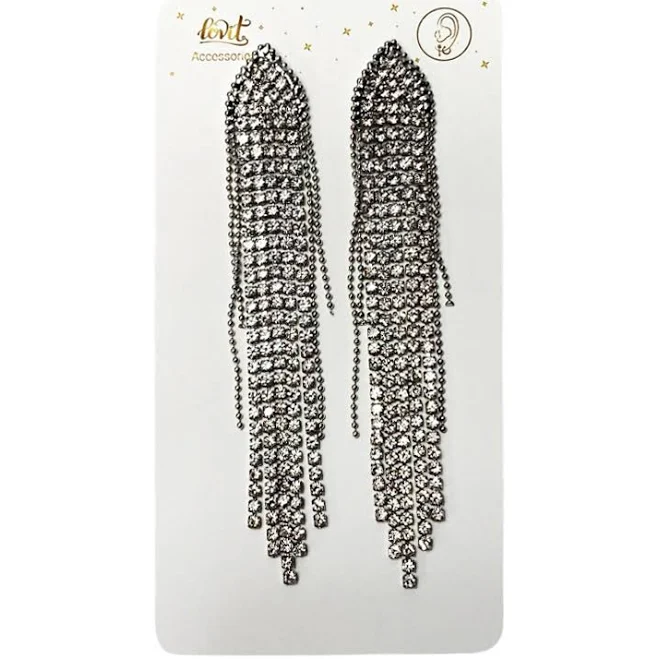 accessory Сережки жіночі довгі зі стразами Аврора $49
