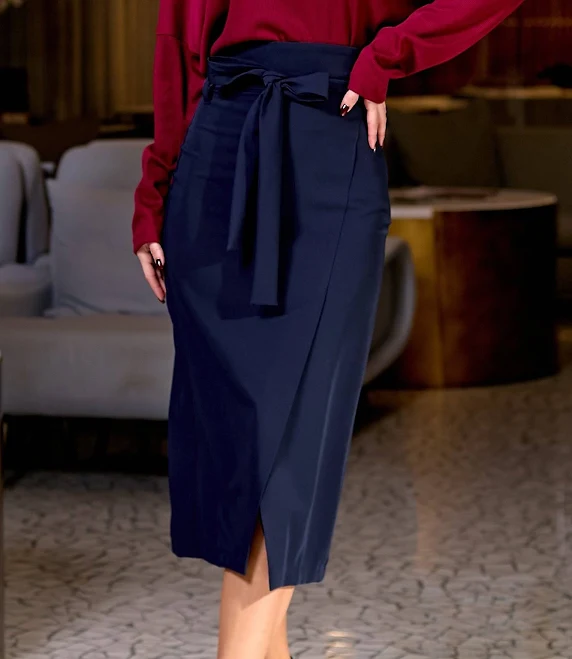 skirt Спідниця темно-синя на запах з поясом M LadyLike $940