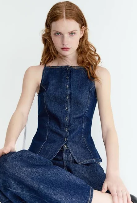 outerwear Moda Damska - Джинсовий жилет Синій Денім - Size: L - H&M H&M $929