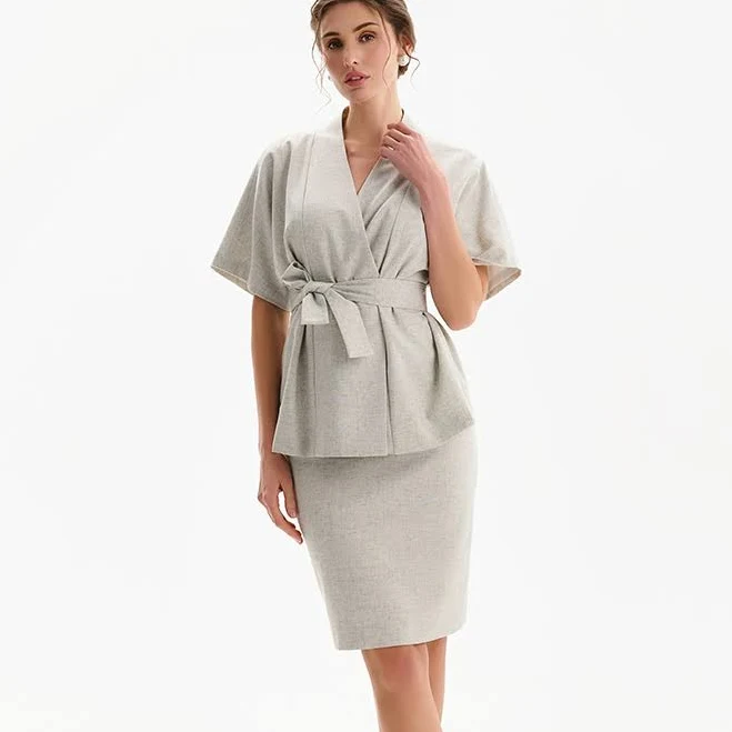 skirt Спідниця міді світло-сірого кольору Natali Bolgar $1103