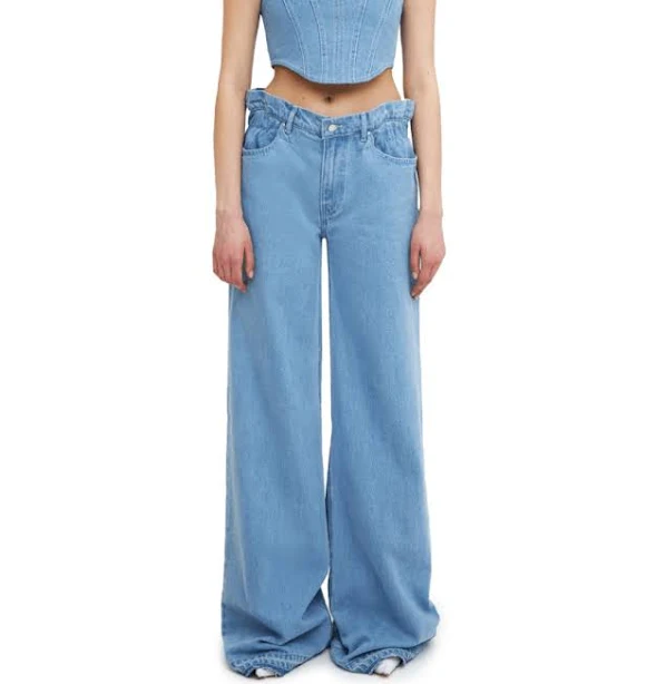 jeans Блакитні широкі джинси на резинці Kapsula $1800