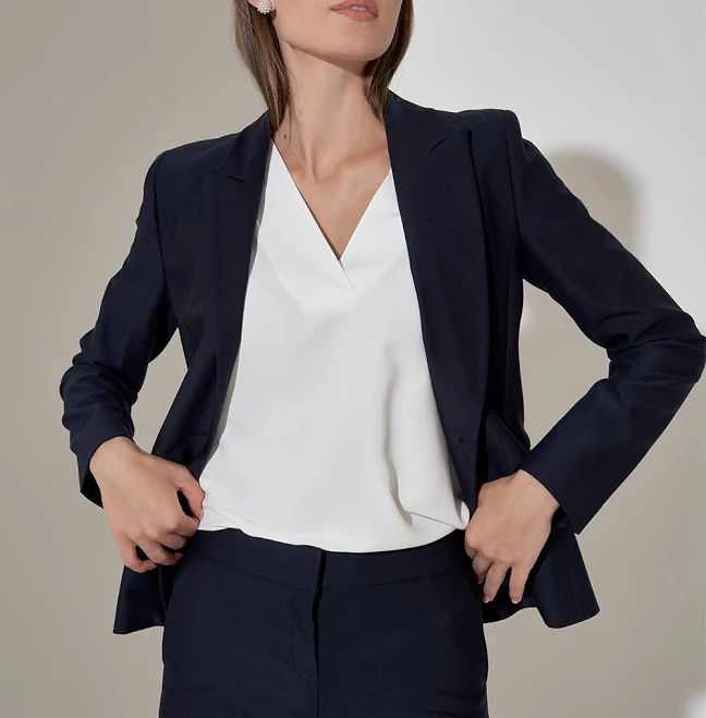 outerwear Классический приталенный жакет темно-синего цвета Natali Bolgar $2298