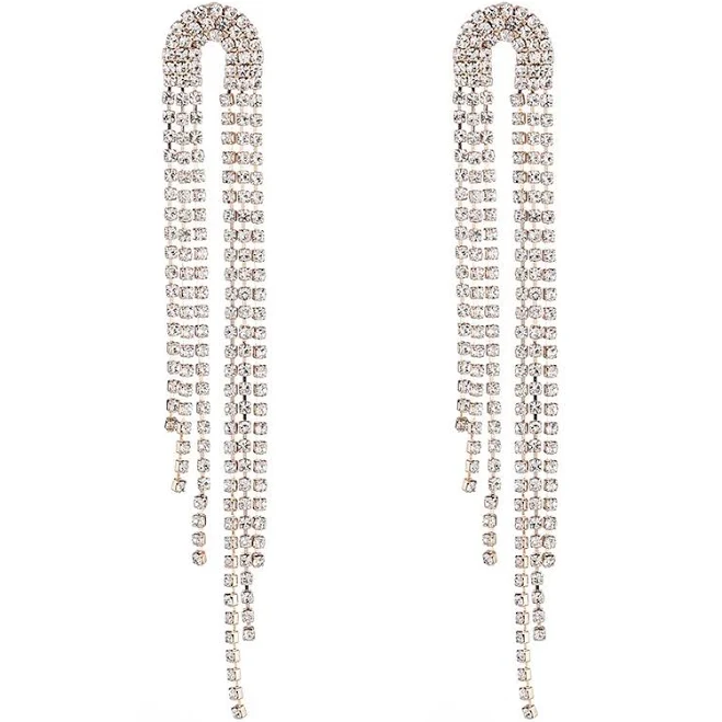 accessory Довгі сережки зі стразами Водоспад під Золото zigzag.com.ua $260