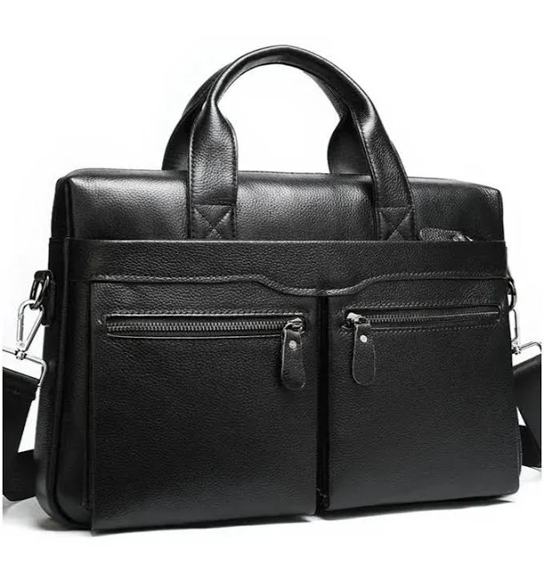 bag Портфель із натуральної шкіри 38x28x7 / чоловіча офісна сумка для ноутбука, чорний колір. Сумки, рюкзаки та чохли для ноутбуків ROZETKA $1857