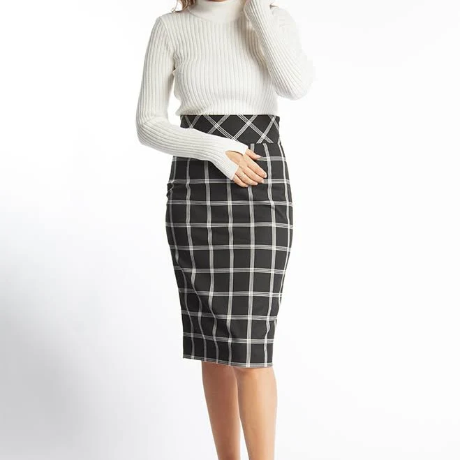 skirt Спідниця-олівець чорного кольору в білу клітинку "Кемерон Krisstel $783