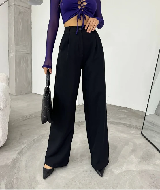 pants BİKELİFE Жіночі Брюки З Високою Талією З Широкими Штанинами З Тканини Палаццо f&uuml;r Adult Жінка / Дівчина - 38 Trendyol $1313.24