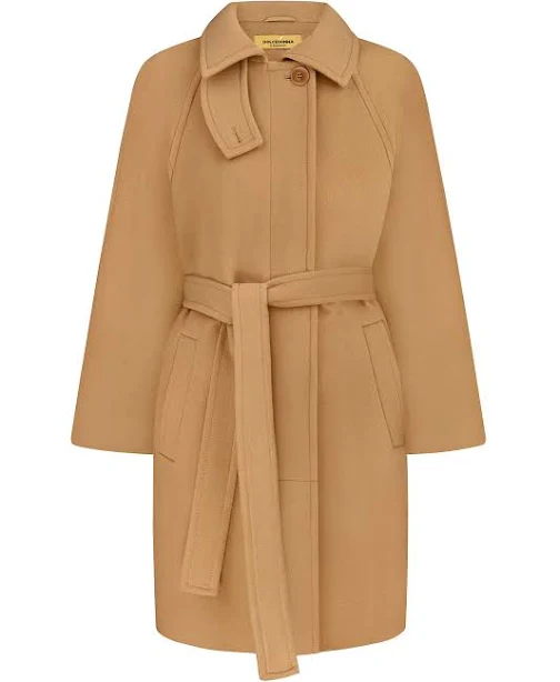 coat Вовняне міді пальто халатного крою в бежевому кольорі Альмеда DolceDonna Dolcedonna $6290