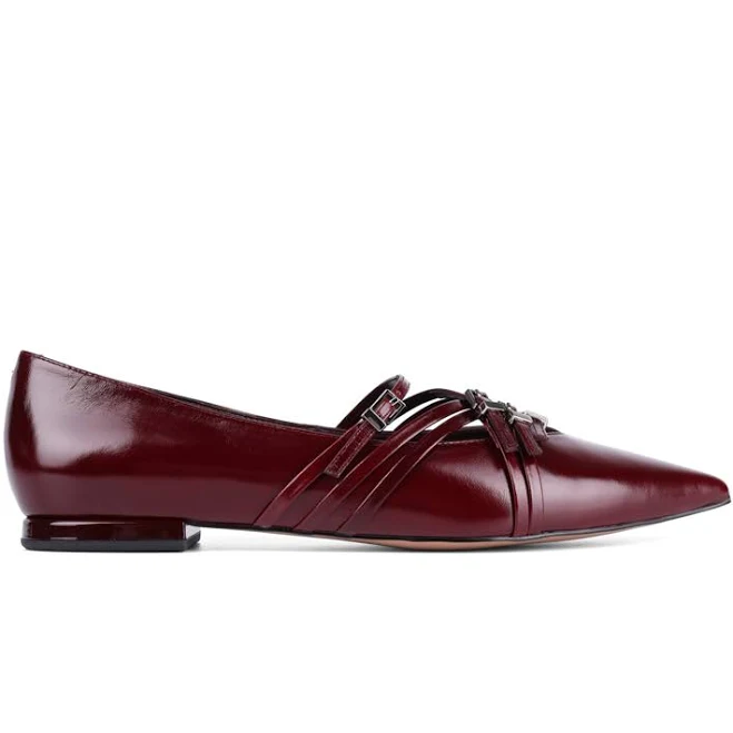 shoes Жіночі Балетки MIRATON 5112A-01-N563 Бордовий Масло шкіра Miraton $2199
